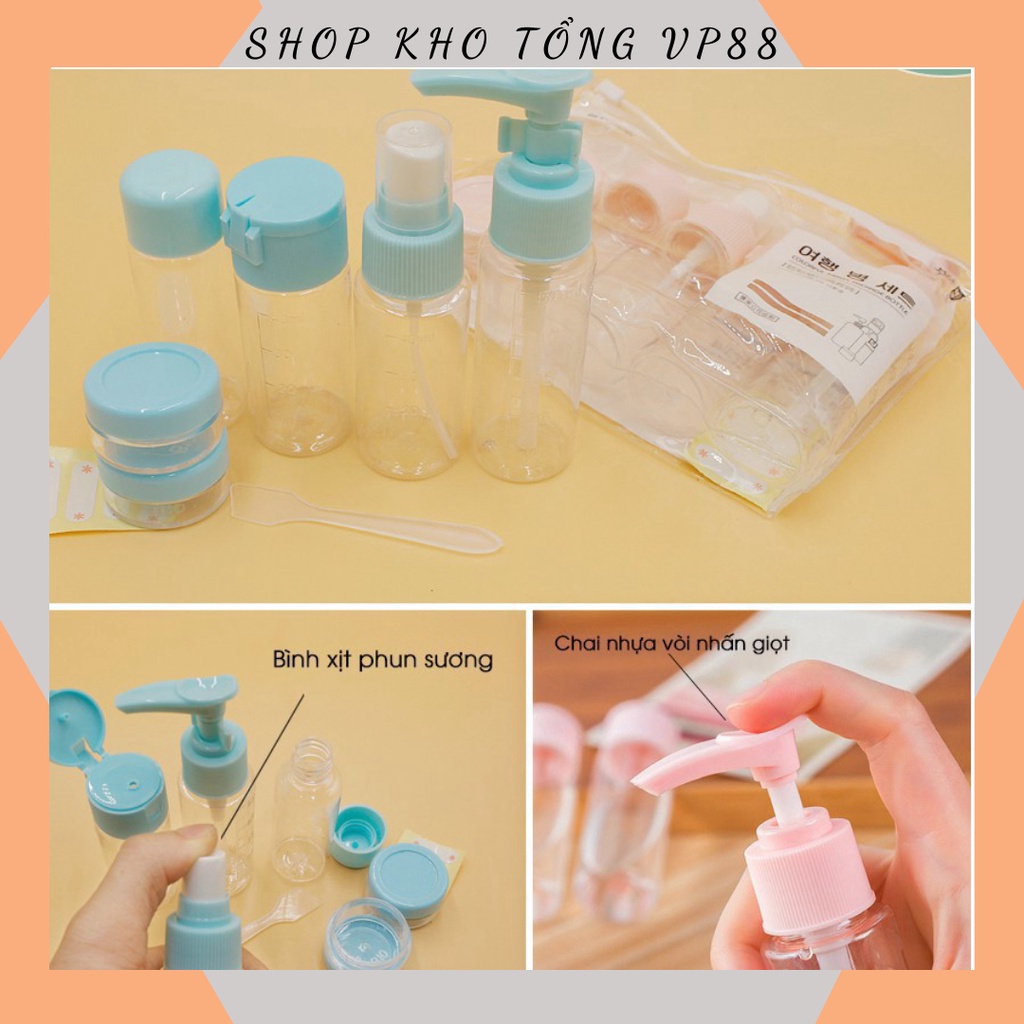 [ HÀNG LOẠI 1 ] BỘ CHIẾT MỸ PHẨM DU LỊCH 8 MÓN TIỆN ÍCH 88156 SHOP KHO TỔNG VP88