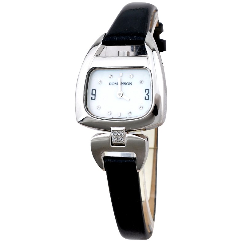 Đồng hồ Romanson Watch RN1206QL nữ mặt nhỏ đính đá kính chống xước máy Thụy Sĩ chống nước dây da cao cấp chính hãng