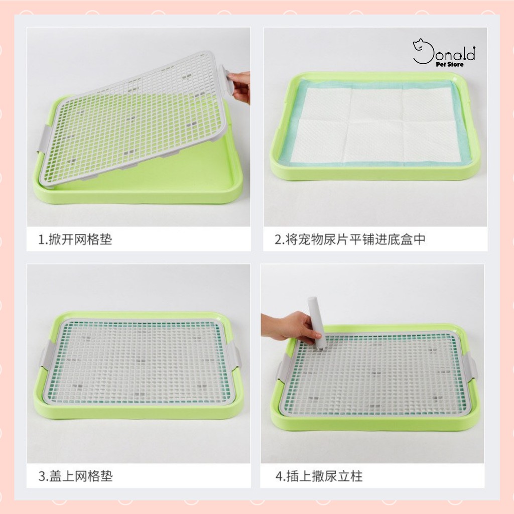 Khay vệ sinh cho chó size lớn 49 x 37cm tạo thói quen đi vệ sinh đúng chỗ - Donald Pet Store