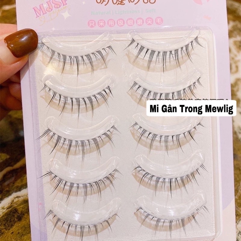 Mi giả gân trong siêu mềm tự nhiên hack mắt to đáng yêu kèm keo dán mi 5g