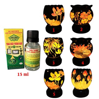 Combo đèn xông tinh dầu và 1 tinh dầu Trầm Hương 15ml