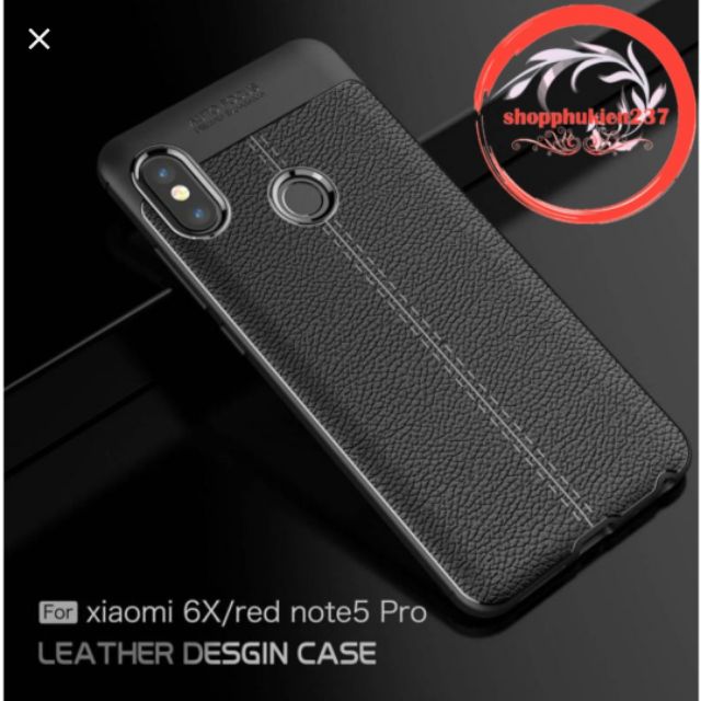 Ốp lưng Xiaomi Redmi Note 5 Pro dẻo vân da Auto Focus cao cấp ( Đen )