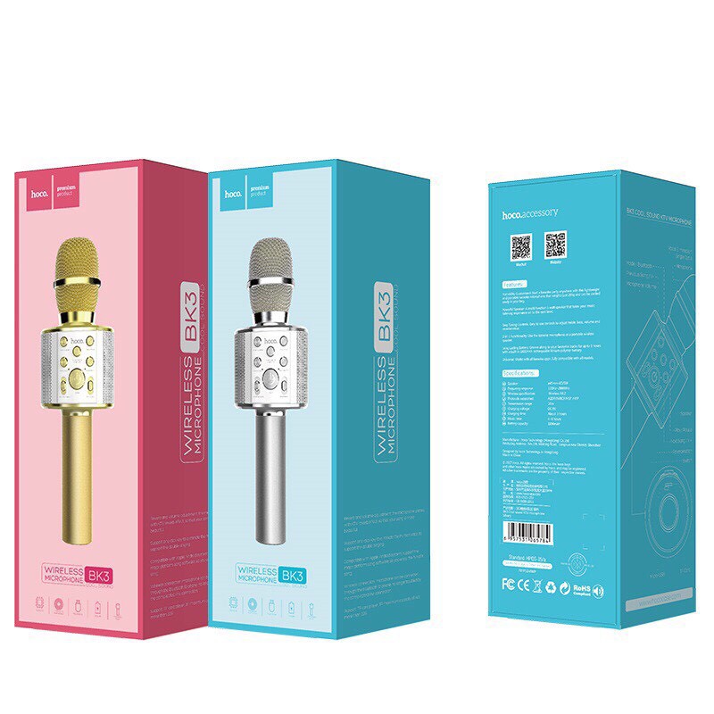 Mic Karaoke tích hợp Loa Bluetooth Hoco BK3 Cho điện thoại, máy tính bảng - BH 12 Tháng