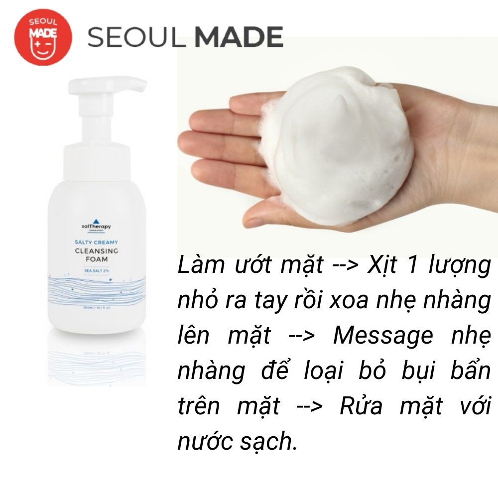 Sữa rửa mặt cho da nhạy cảm Saltherapy làm sạch sâu kiểm soát nhờn 300ml