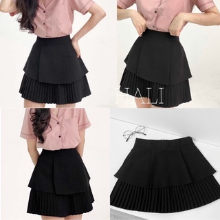 Chân váy xếp ly 2 tầng dáng xòe thời trang HALI chất tuyết mưa hàng cao cấp