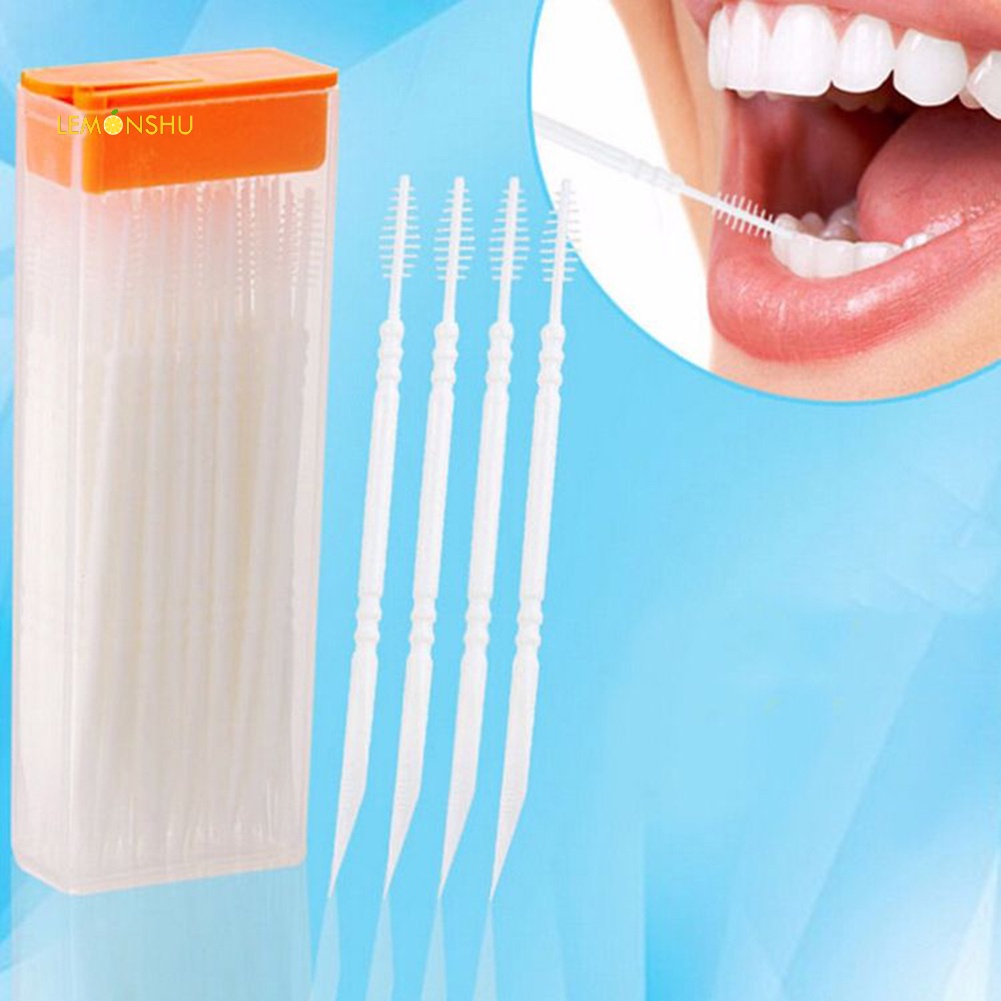 Hộp 120 Tăm Xỉa Răng Hai Đầu Bằng Nhựa Chuyên Dụng Cho Nha Khoa