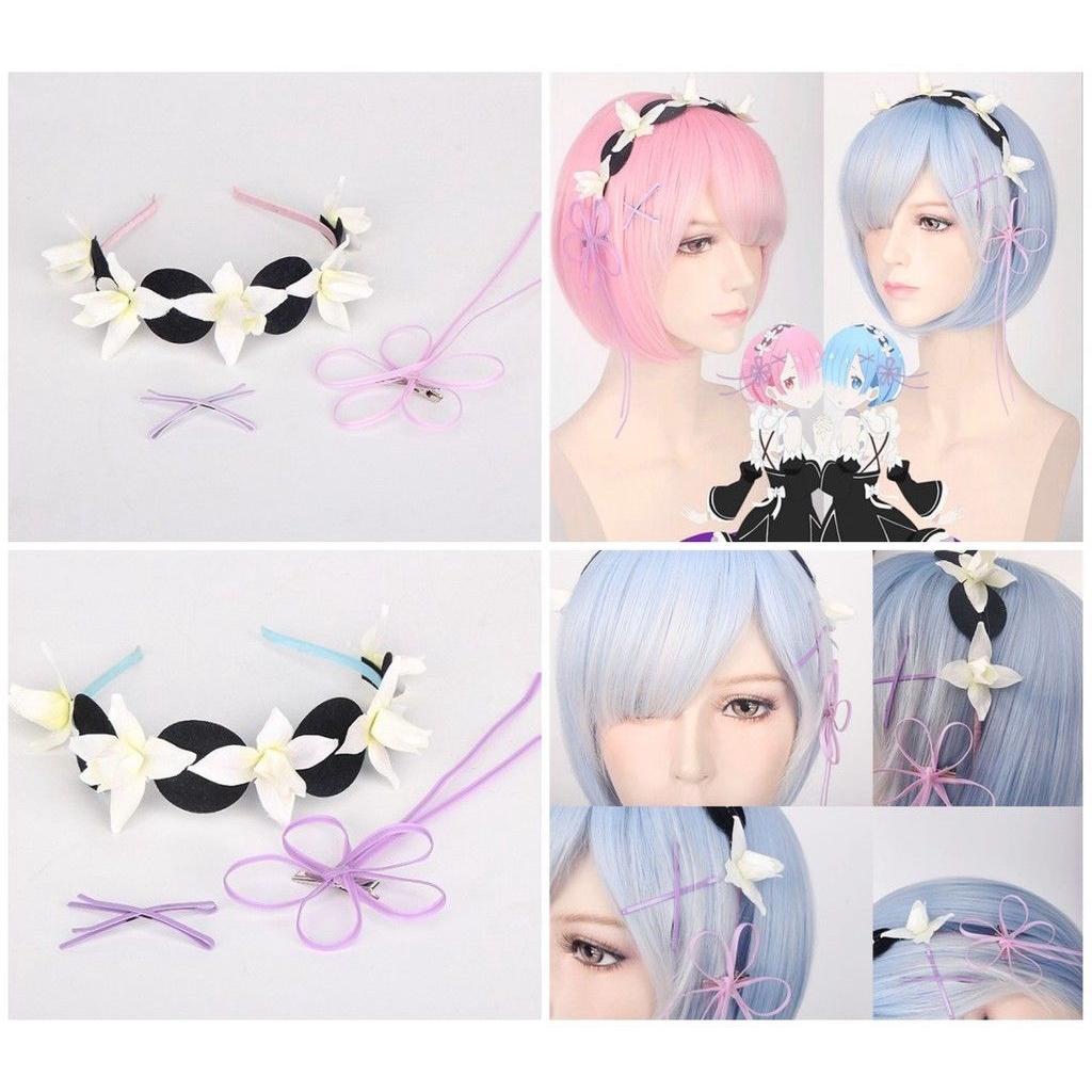 new Re:Zero kara Hajimeru Isekai Seikatsu Rem Full Wig Cosplay Short Hair Wig