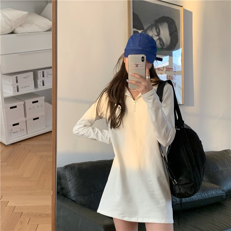 Đầm Hoodie Thiết Kế Đơn Giản Thời Trang Theo Phong Cách Hàn Quốc Cho Nữ