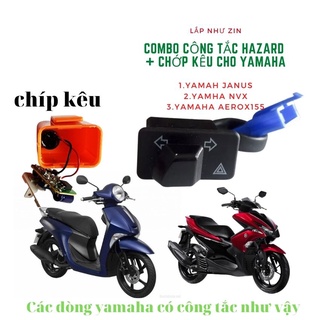 Bộ Công Tắc Hazard Cho Yamaha AEROX 155, NVX, Janus ( Ảnh Chụp Thật)