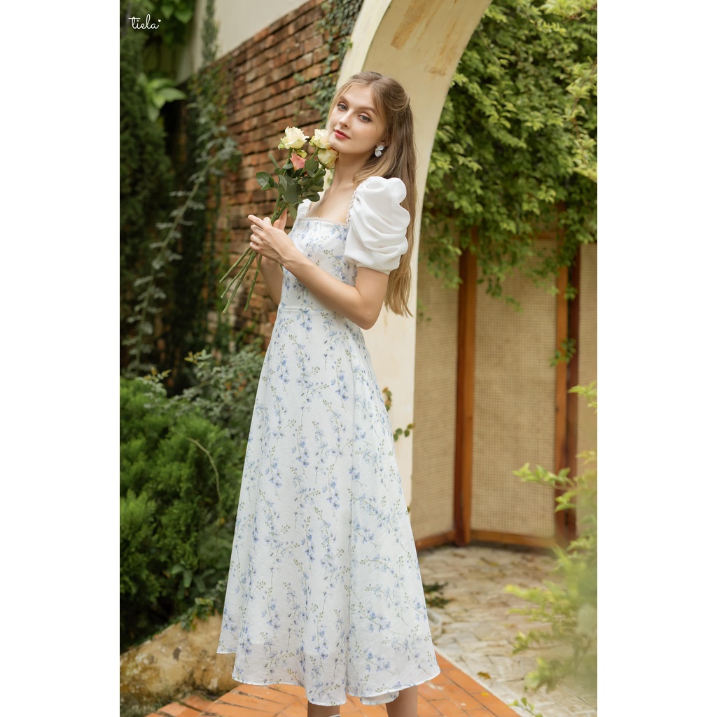 TIELA Đầm váy hoa ren tay phồng - Emily Dress