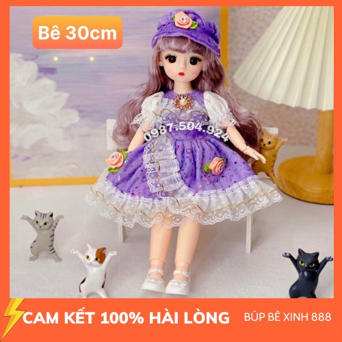 Búp Bê 30cm Có Khớp Váy Xinh Thời Trang Đồ Chơi Trẻ Em Dành Cho Bé Gái Từ 2 Đến 8 Tuổi