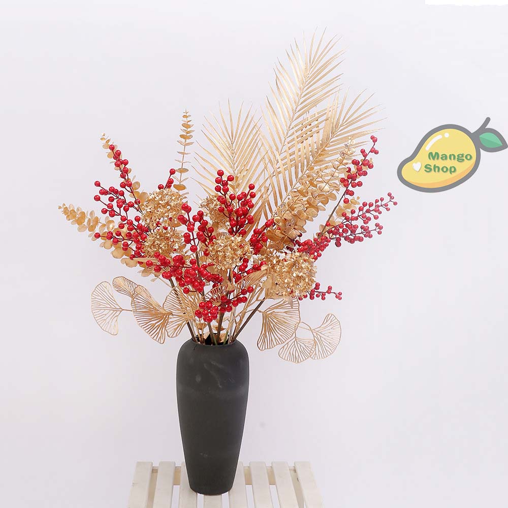 Cành Lá Rẻ Quạt Vàng Decor Trang Trí Chụp Ảnh