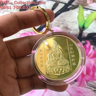 Móc khóa Xu Quan Âm Mạ Vàng Cá Chép; Dùng để treo chìa khóa-TMT Collection- SP002386