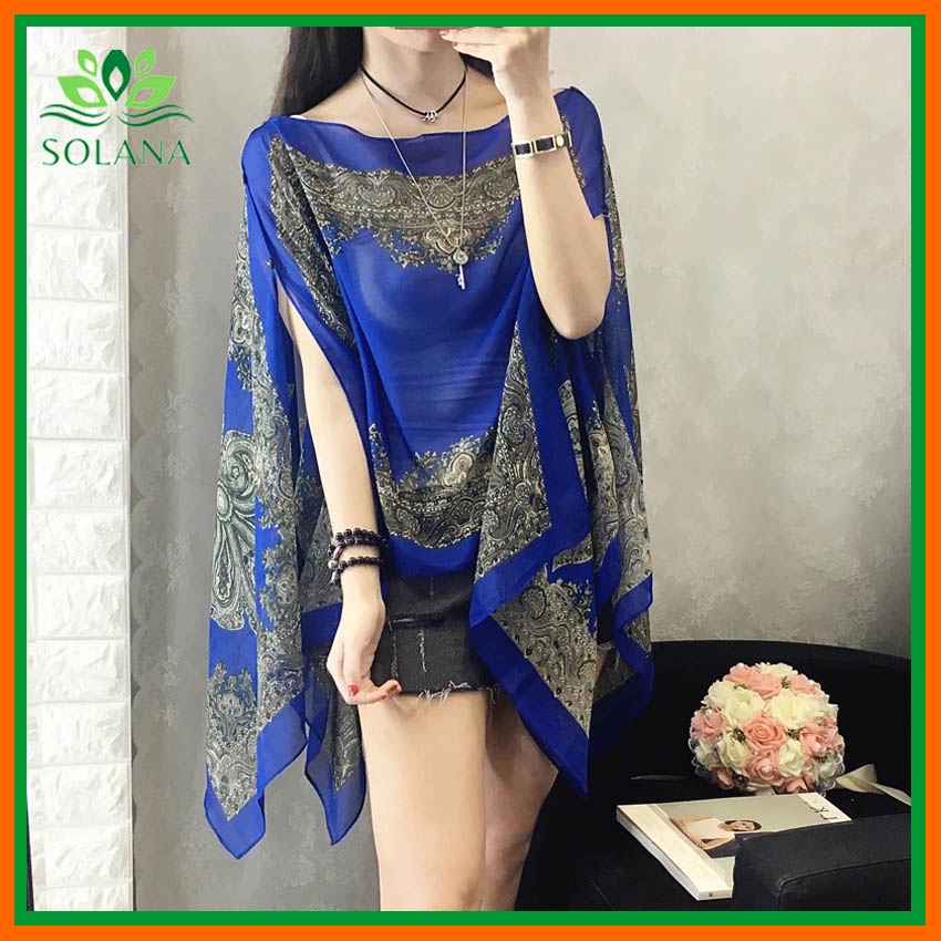 Áo Choàng Đi Biển, Chất Liệu Voan Siêu Đẹp, Hàng Quảng Châu Loại 1, Khăn Choàng., Phụ KIện Chụp Ảnh,  SOLAN