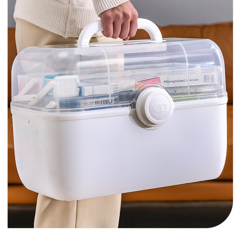 [ SIZE ĐẠI ] Hộp Đựng Thuốc Gia Đình 3 Tầng Hộp Y Tế Phân Loại Thuốc Loại Lớn Siêu Tiện Dụng Smart Home 1904