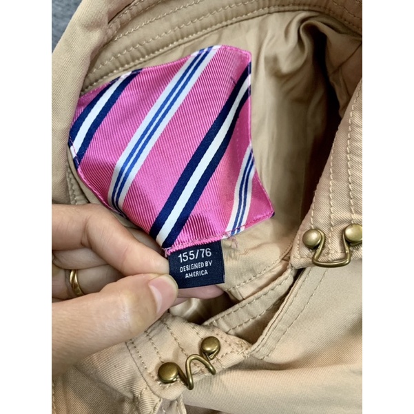 Áo khoác măng tô kaki bé gái xuất dư size 155