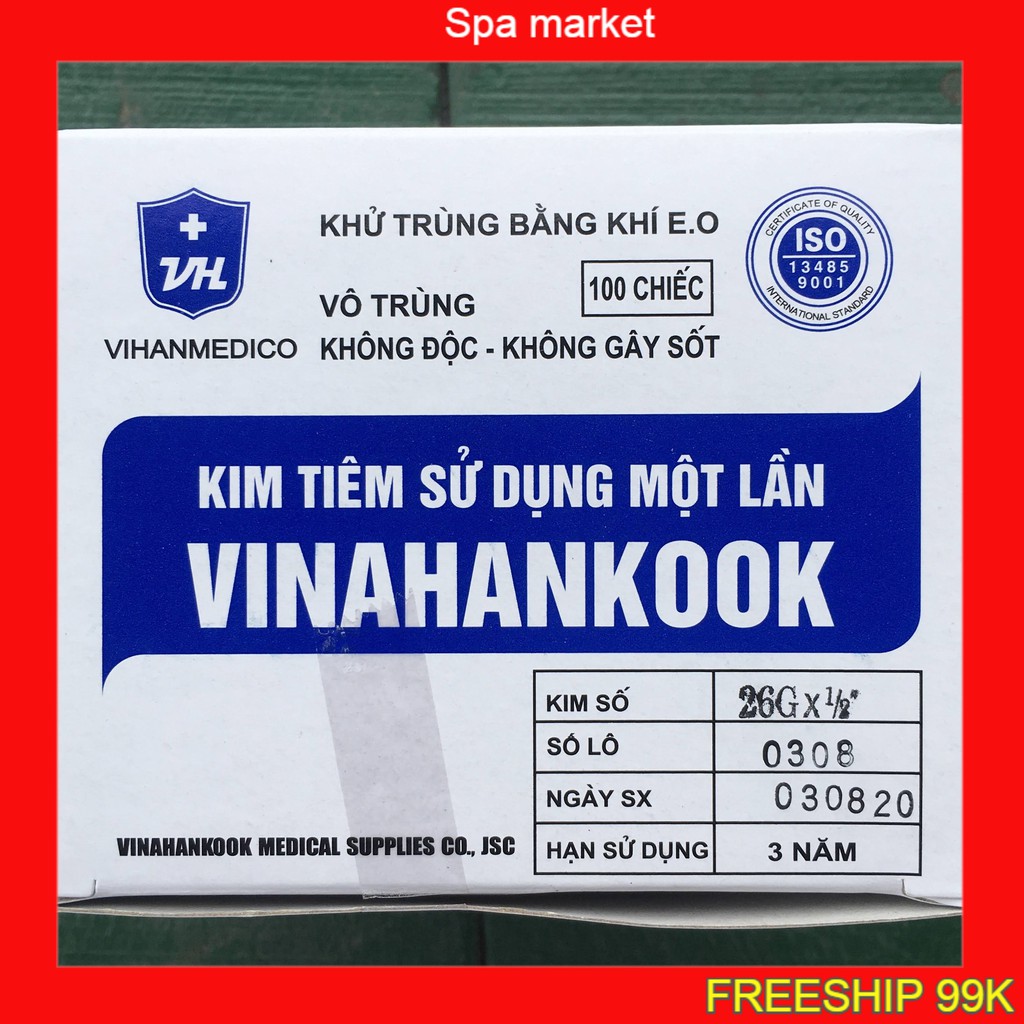 1 Hộp Kim tiêm y tế Kim tiêm  26G 25G 23G 20G 18G Vinahankook