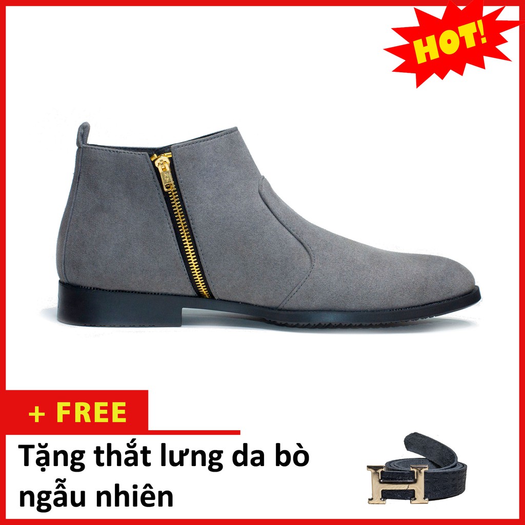 Giày Cao Cổ Nam AROTI Dáng Chealsea Boot Chất Đẹp Cao Cấp,Đế Khâu Siêu Bền, Tăng Chiều Cao 3cm  Đủ size  CB521-BUX(TL