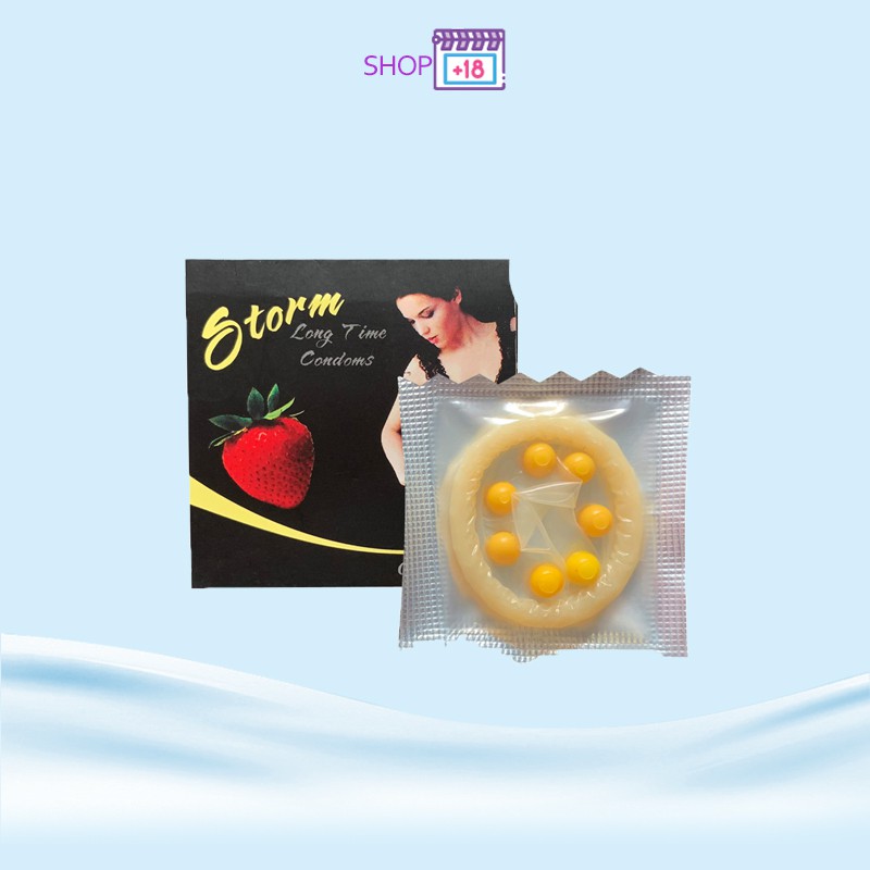 [ Bcs]Bao Cao Su Storm 7 Bi Lớn Gai Li Ti Toàn Thân - Hương Dâu Thơm Ngát