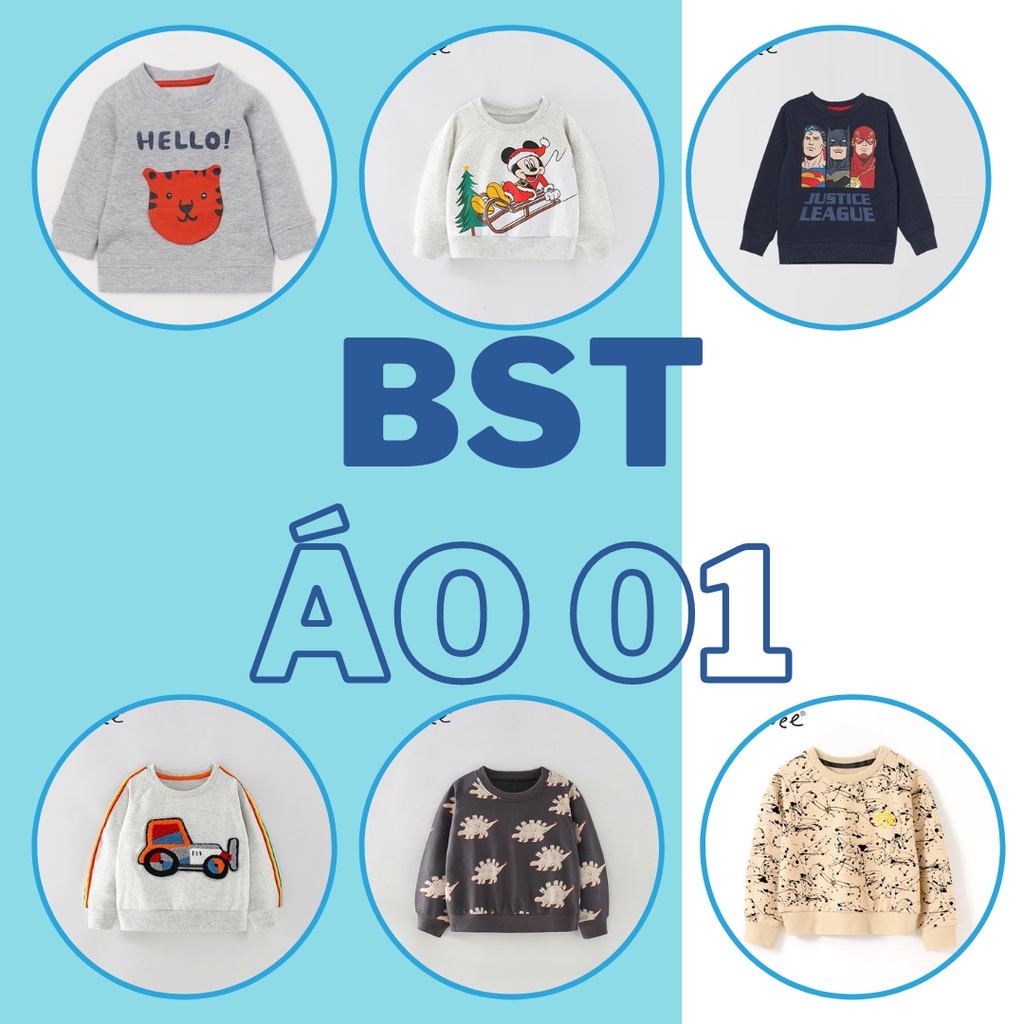 BST áo nỉ hoạ tiết 01 Little Maven/Malwee cho bé trai 2-8 tuổi - Little Maven Official Store