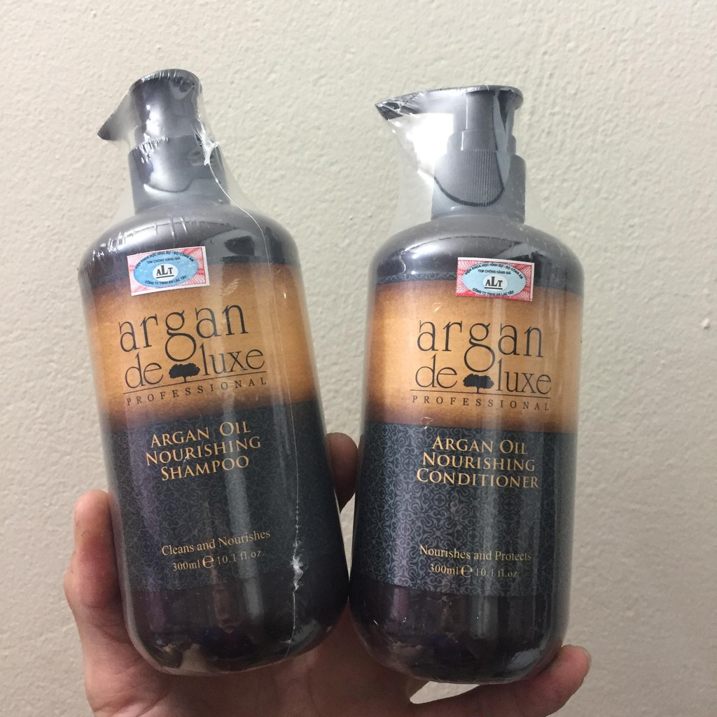 Cặp dầu gội xả phục hồi tóc hư tổn Argan Deluxe 300mlx2