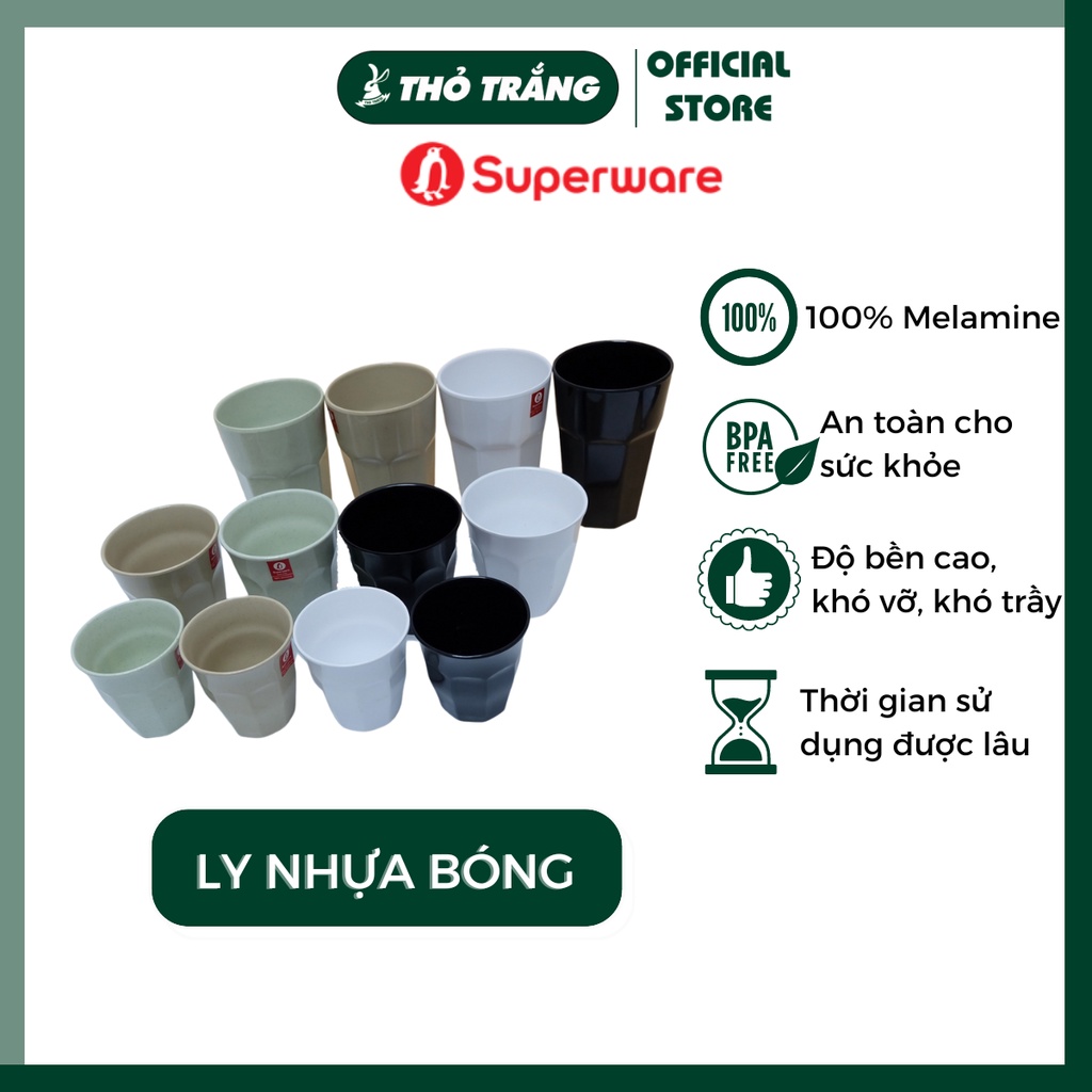 Ly trà đá nhựa melamine xuất khẩu đủ màu Cv047 superware