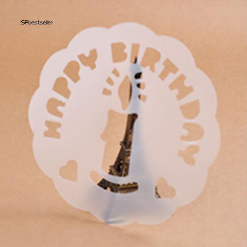 Set 6 tấm tem ray bột tạo hình trang trí bánh