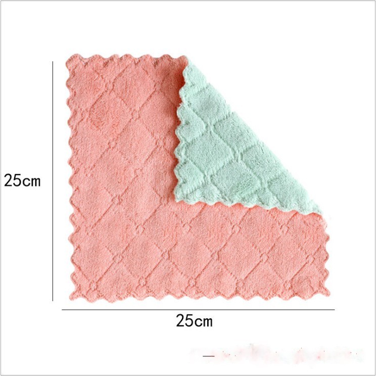 Khăn lau bếp đa năng 2 mặt siêu thấm, siêu mềm, kích thước 25x25cm và 15x25cm (set 5 - 10pcs)