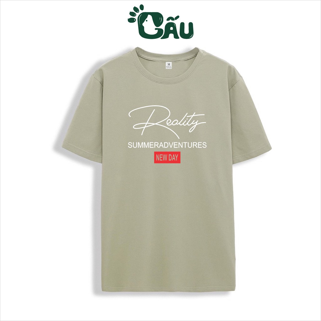 Áo thun nam GẤU 194 REALITY NEWDAY cổ tròn tay ngắn vải coton co dãn, dày dặn, form regular fit | BigBuy360 - bigbuy360.vn