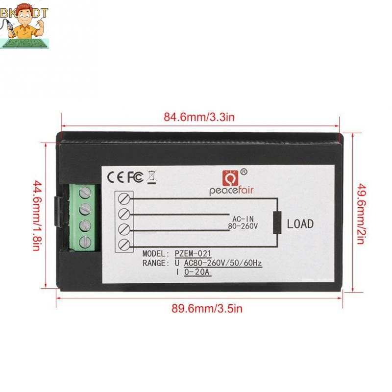 Đồng hồ đo điện AC PZEM-021 20A 260V 4 thông số