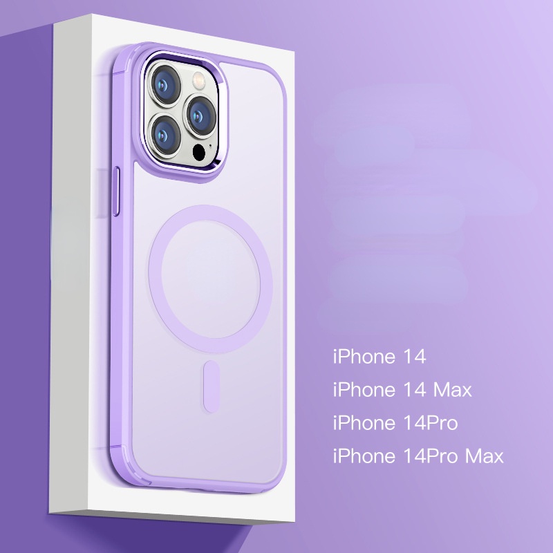 Ốp Điện Thoại Kim Loại Hít Nam Châm Mặt Nhám Cho Iphone 14 13 12 PRO Max IPhone14 PRO