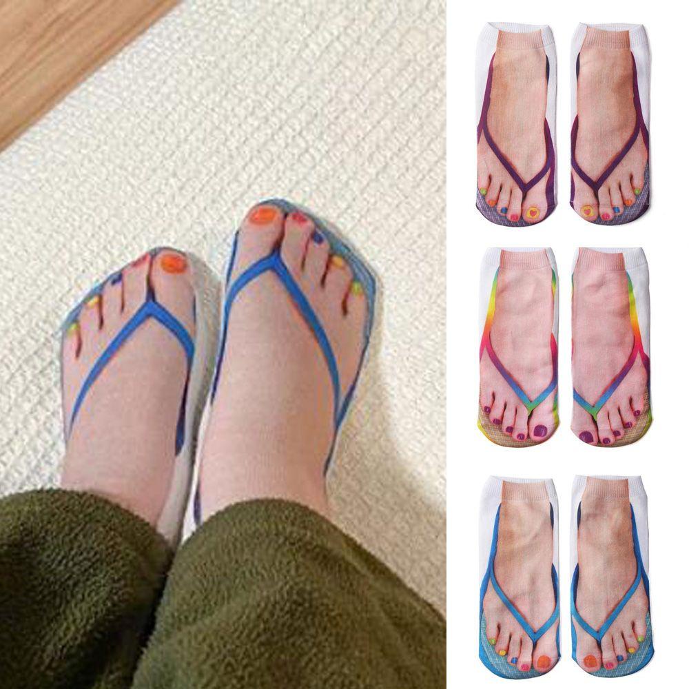 Vớ Cotton Mềm In Họa Tiết 3D Thoải Mái Cho Nữ