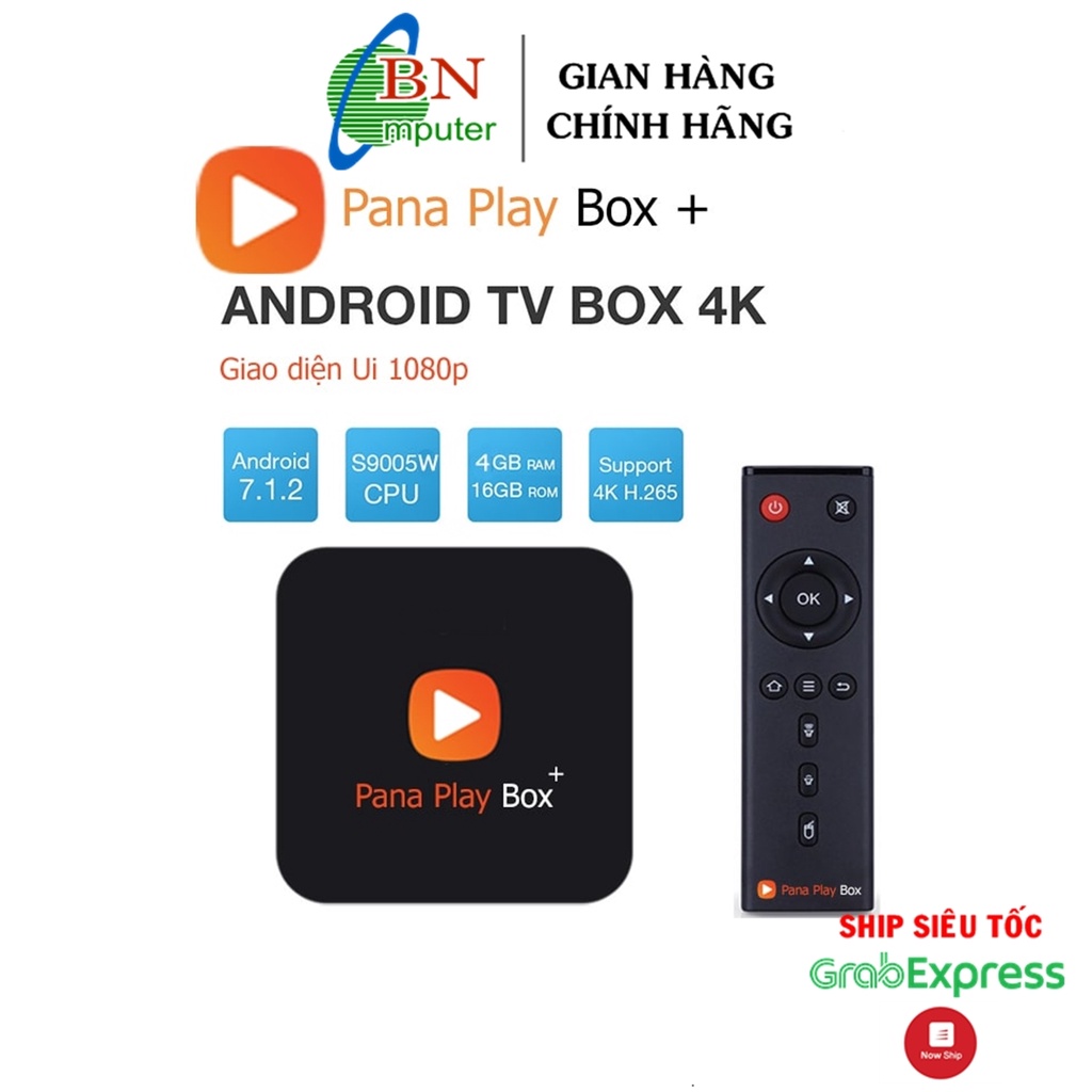 Đầu Tivi box Pana Playbox+( Ram 4Gb Rom 16Gb)- Hỗ trợ khiển giọng nói 1 chạm- Mới nhất