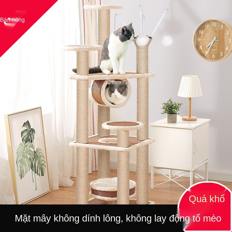 Một phụ kiện tường sisal chống mài mòn đăng nhập đồ chơi bằng gỗ treo lưới lớn màu đỏ thú cưng mèo leo khung bảo v