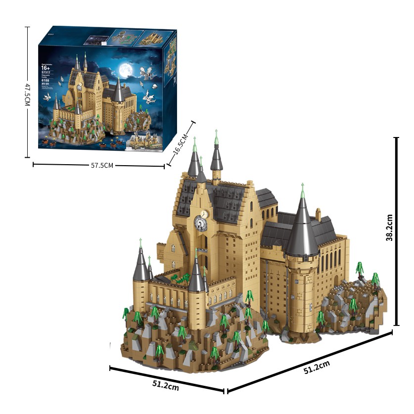 New Đồ chơi Lắp ghép Mô hình lắp ráp Harry Potter Hogwarts Magic castle Fountain Square 7317 Quảng trường đài phun nước