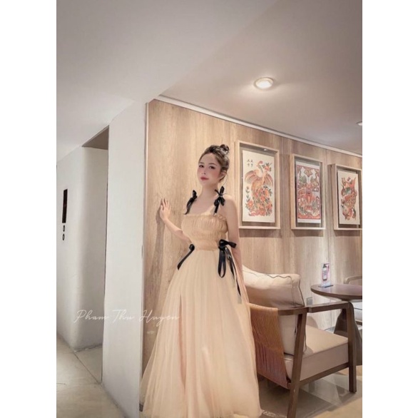 ĐẦM CÔNG CHÚA PHỐI VOAN CÓ LÓT ĐÍNH NƠ