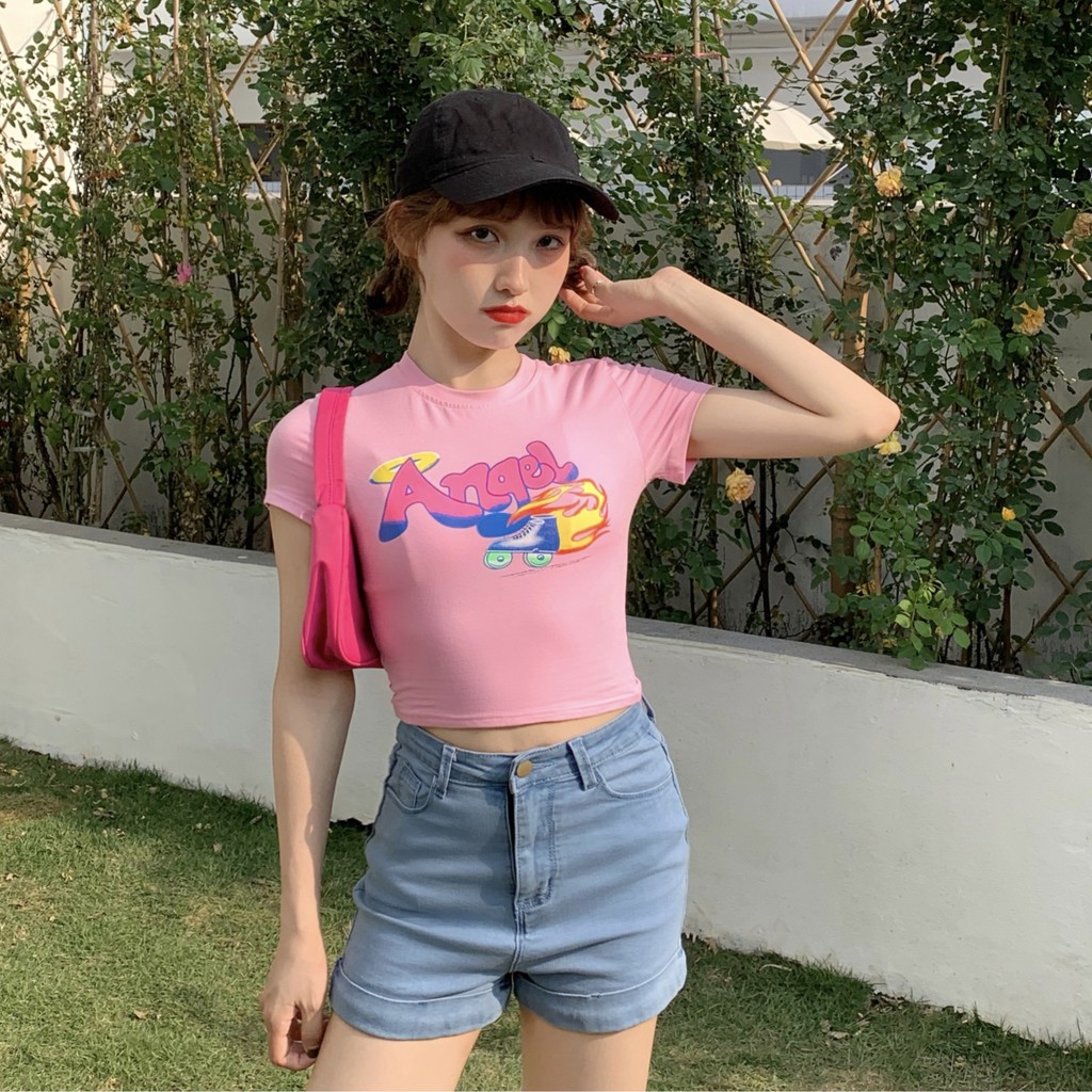 Áo Thun Nữ Ngắn Tay Cổ Tròn Thời Trang | BigBuy360 - bigbuy360.vn