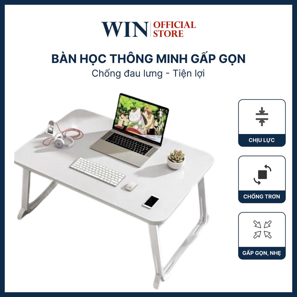 Bàn học gấp gọn thông minh có khe để đồ tiện dụng, bàn laptop gấp gọn
