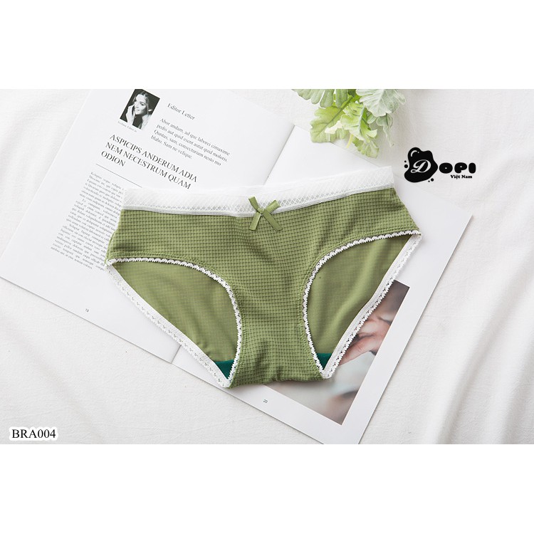 Nhập JANDT12 giảm 5K_ Quần lót nữ Candy gân lỗ, viền ren, phối nơ xinh xắn (5 màu) | BigBuy360 - bigbuy360.vn