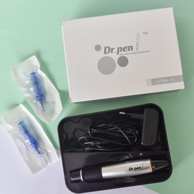 (Loại 1) Máy Lăn Kim, Máy Phi Kim Dr Pen Xanh A1 Tích Điện Cấy Tảo Cấy Phấn Cấy Trắng Da
