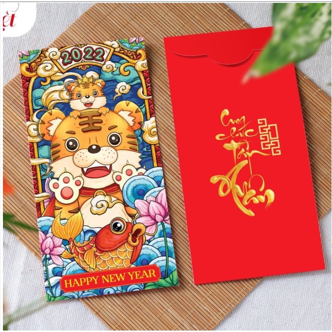 BAO LÌ XÌ TẾT 2022 - GIÁ RẺ TẾT ĐỘC LẠ MÀU ĐỎ - HỌA TIẾT HOẠT HÌNH CON HỔ CUTE DỄ THƯƠNG
