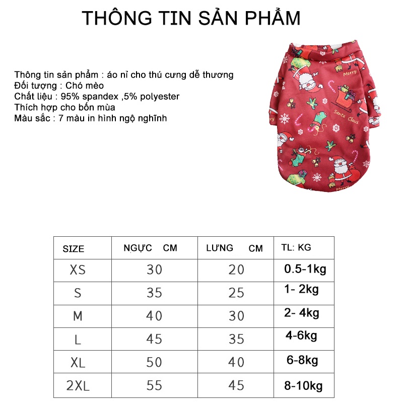 Áo cho chó mèo mùa đông size nhỏ Hipipet áo thú cưng áo chó phốc áo poodle lót bông hoạ tiết xinh xắn nhiều màu sắc