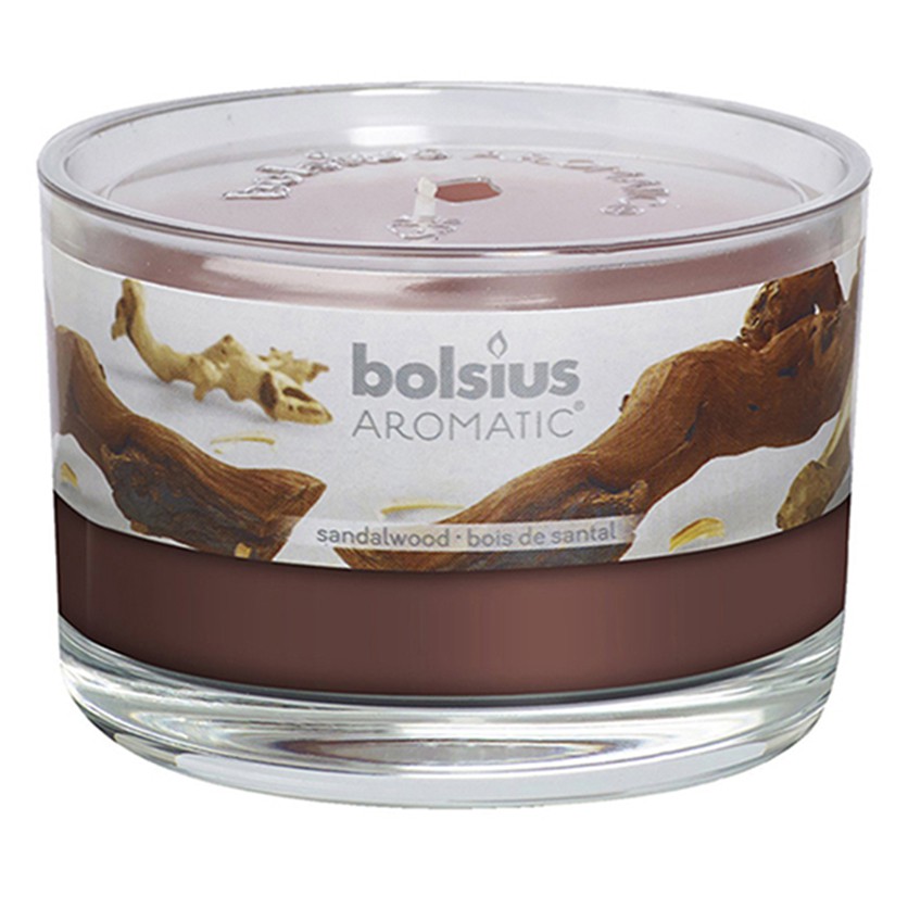 Nến thơm tinh dầu Bolsius Sandalwood 155g - Sáp thơm phòng, khử mùi, trang trí, nến thơm cao cấp