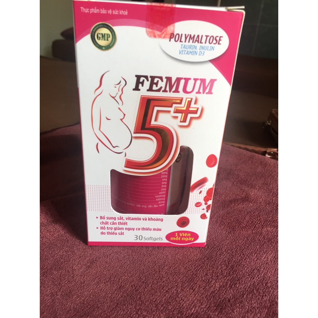 VIÊN NANG UỐNG BỔ SUNG VITAMIN VÀ KHOÁNG CHẤT CHO BÀ BẦU - FEMUM 5+