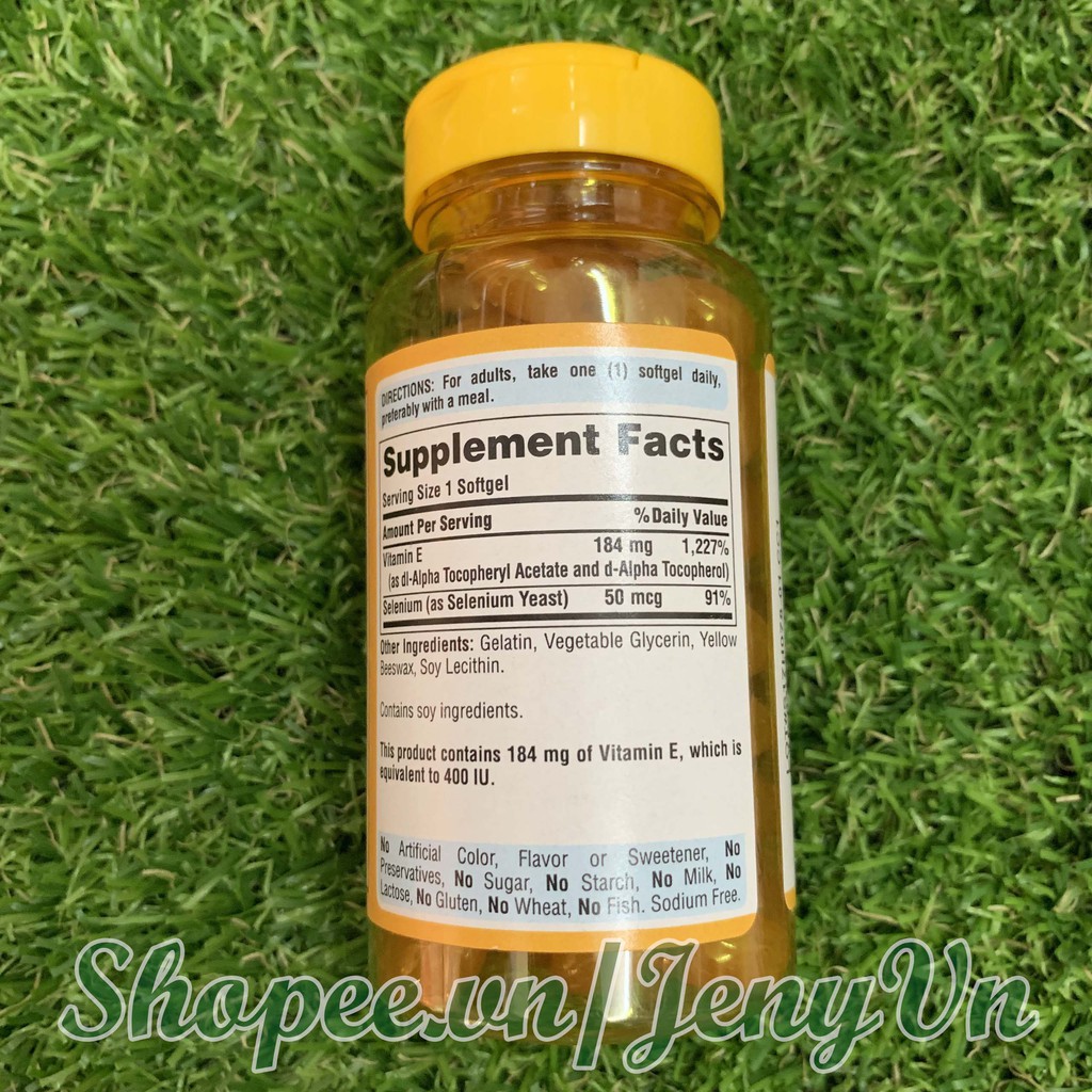 Viên Uống Vitamin E 400iu with Selenium 50mcg Puritan's Pride | BigBuy360 - bigbuy360.vn