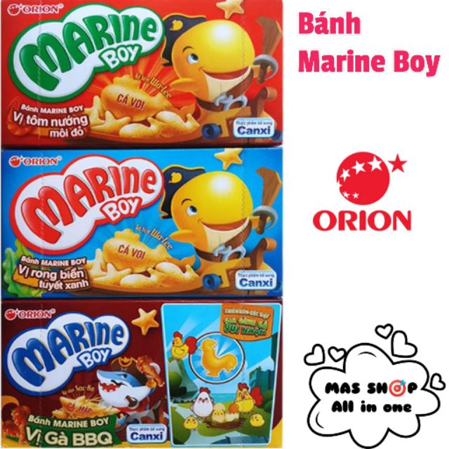 Bánh cá MARINE BOY bổ sung CANXI 35g vị Tôm hùm môi đỏ, Rong biển tuyết xanh, Gà BBQ