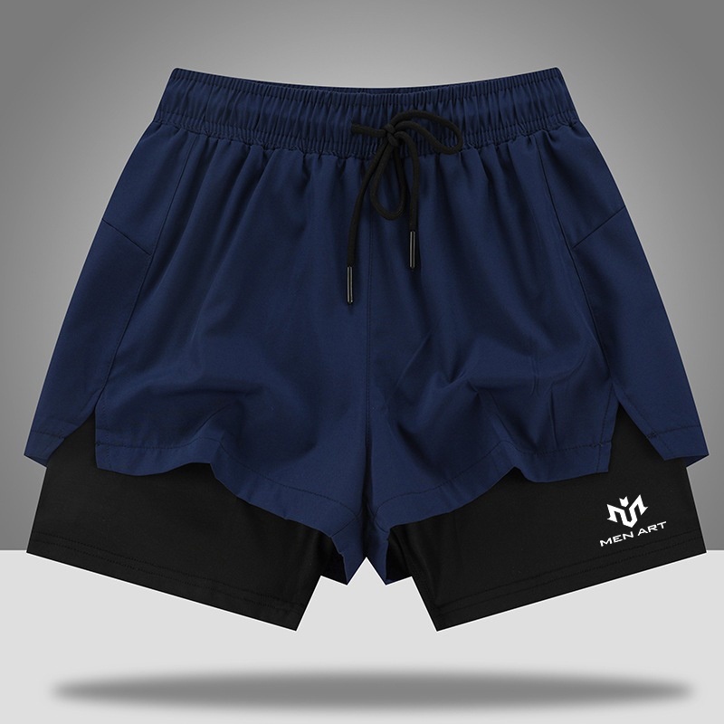 Quần đùi short nam 2 lớp Q130 phù hợp đi bơi, tập gym, chạy bộ thể thao.