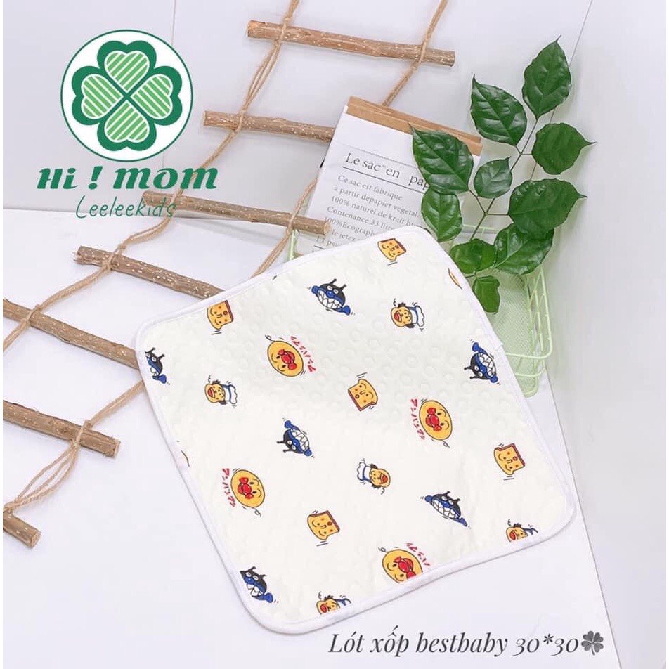 Tấm lót chống thấm Cotton họa tiết HI MOOM MỚI .