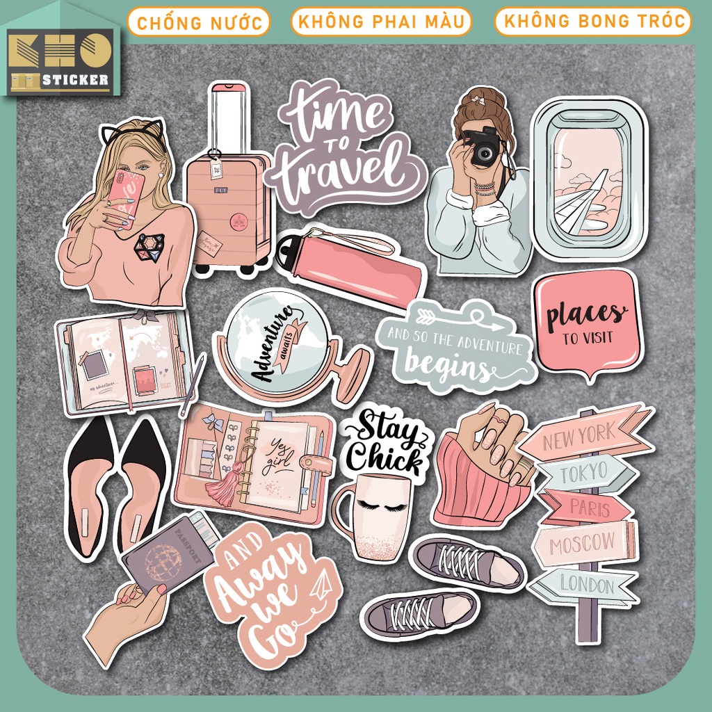 Combo 50 Sticker Girl chống nước sticker dán laptop, điện thoại, đàn guitar, mũ bảo hiểm, vali. MSP: ST26
