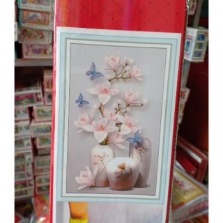 Tranh đính đá bình hoa đẹp tranh nhã kt 80*50cm hình thật
